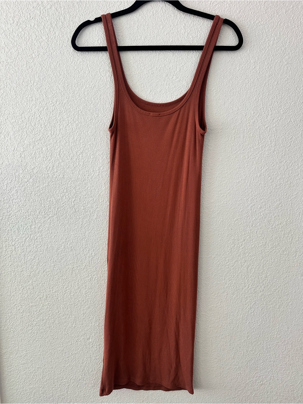 Wilfred Free Go-To Rust Ribbed Tank Dress from Aritzia Size Small